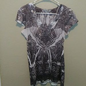 silver black paturn shirt